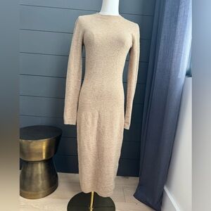 Wilfred Beige Long Sleeve Sweater Dress Size Medium Bodycon
